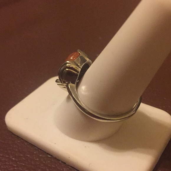 Adorable Glittering brown gold Stone silver Ring - Picture 3 of 8